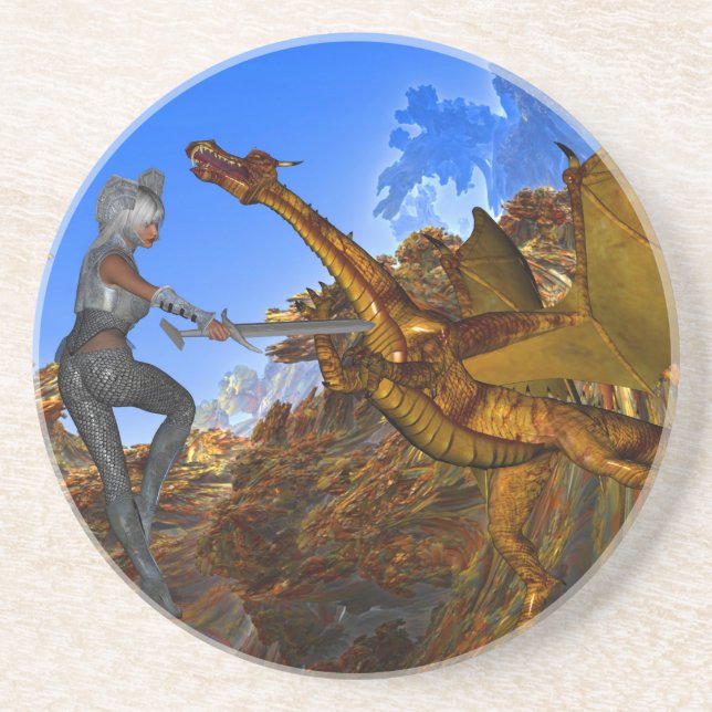 Knights Quest Sandstone Coaster (Front)
