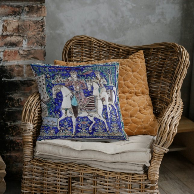  Knights Romance Sky Blue White  | Throw Pillow (Creator Uploaded)