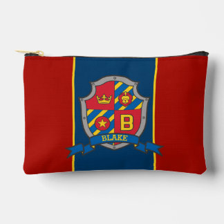 Knights shield Blake name meaning red blue Accessory Pouch