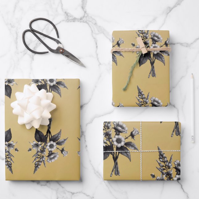 Knights Shield with ivy on a gold background Wrapping Paper Sheets (Front)