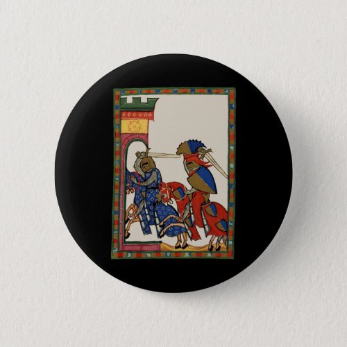 Knights Storming The Castle 14th Century Button
