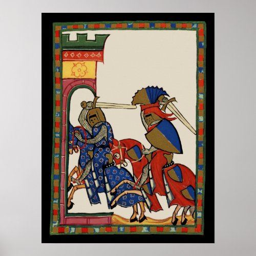 Knights Storming The Castle 14th Century Poster