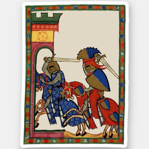 Knights Storming The Castle 14th Century Sticker