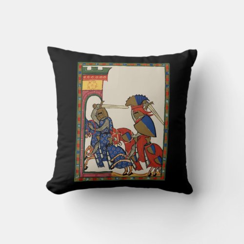 Knights Storming The Castle 14th Century Throw Pillow