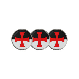 Knights Templar battle flag Golf Ball Marker