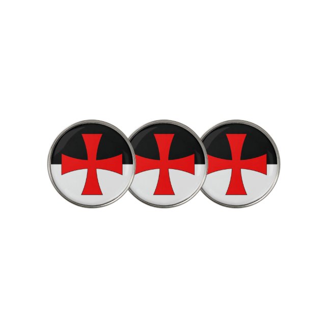 Knights Templar battle flag Golf Ball Marker (3 Up)