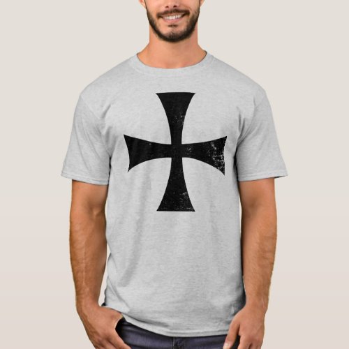 Knights Templar Black Cross T_Shirt