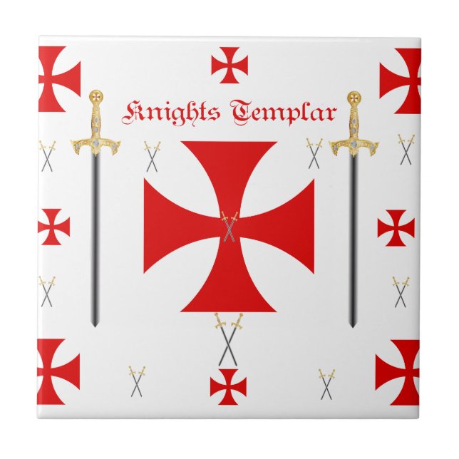 Knights Templar Ceramic Tile (Front)