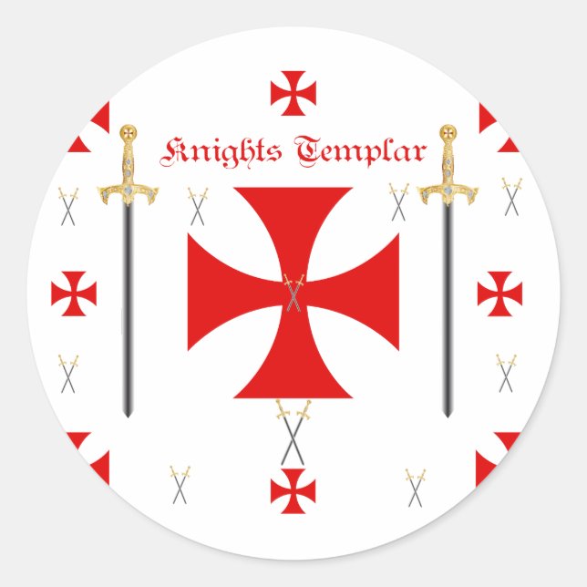 Knights Templar Classic Round Sticker (Front)