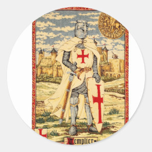 KNIGHTS TEMPLAR CLASSIC ROUND STICKER