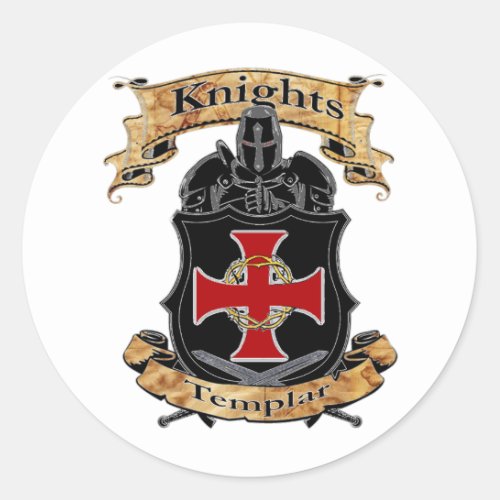 Knights Templar Classic Round Sticker