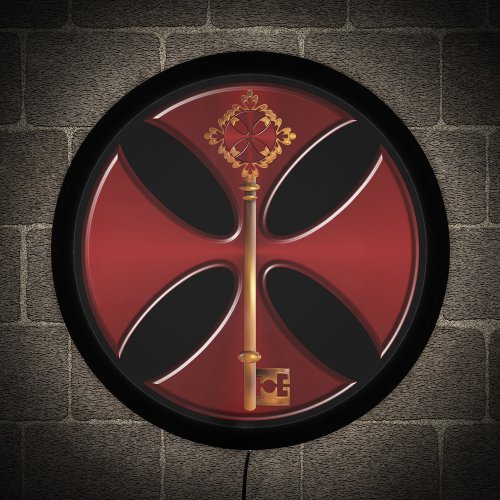 Knights Templar Cross and Key LED Sign