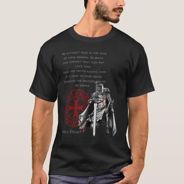 Knights Templar   Cross Christian Soldiers   T-Shirt (Front)