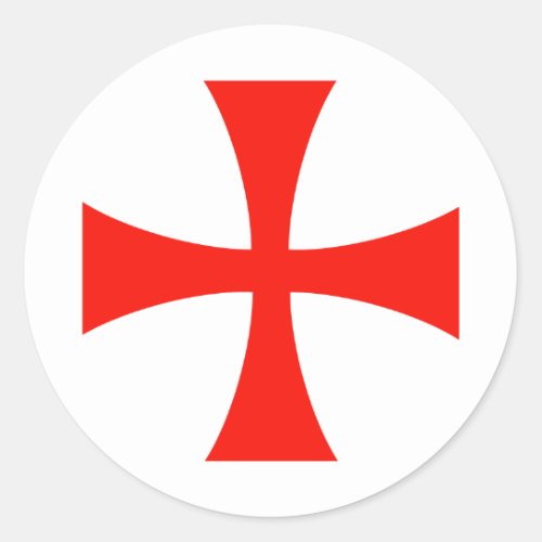 Knights_Templar_Cross Classic Round Sticker