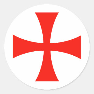 Knights_Templar_Cross Classic Round Sticker