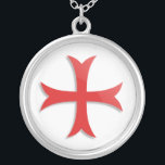Knight's Templar Cross Symbol Silver Plated Necklace<br><div class="desc">Knight's Templar Cross Symbol</div>