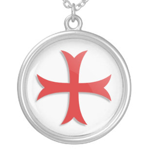 Knight's Templar Cross Symbol Silver Plated Necklace