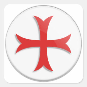 Knight's Templar Cross Symbol Square Sticker