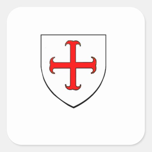 Knights Templar Crusade Shield Square Sticker