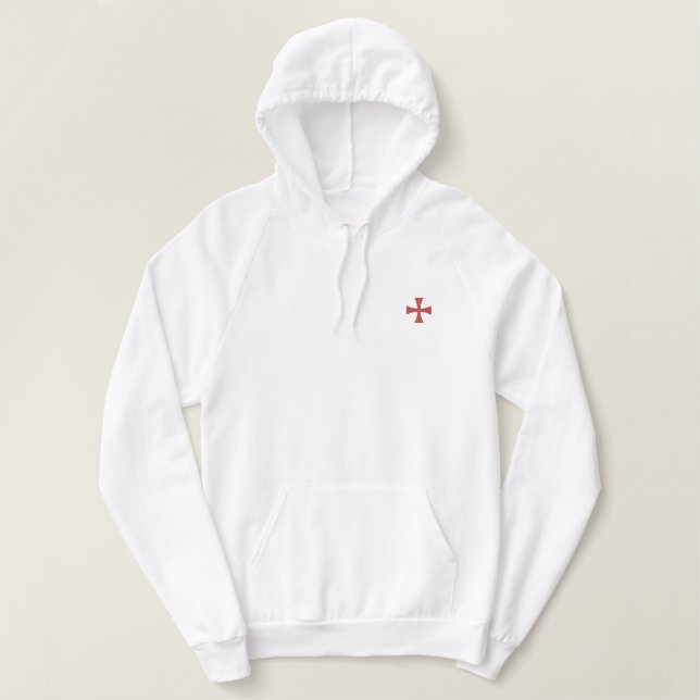 Knights Templar Embroidered Hoodie (Design Front)
