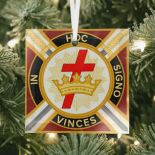 Knights Templar  Glass Ornament
