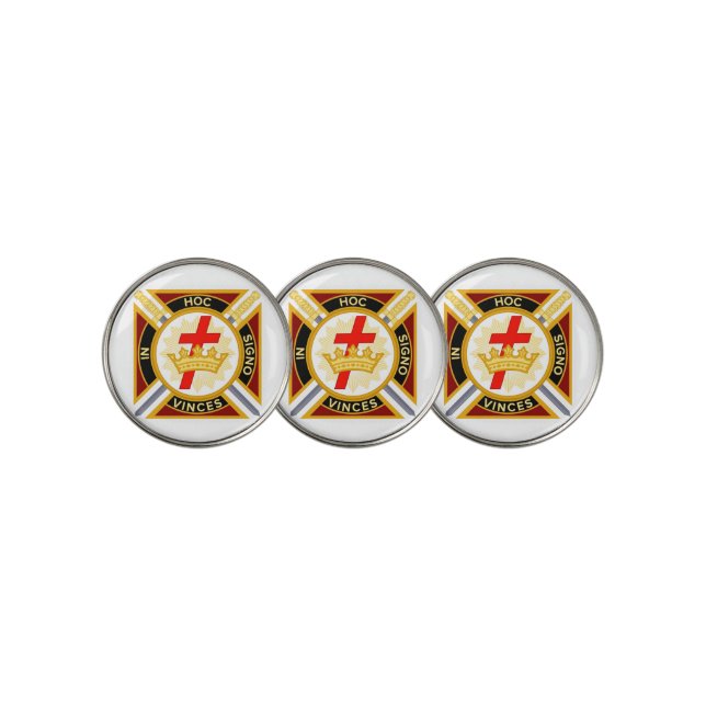 Knights Templar Golf Ball Marker (3 Up)
