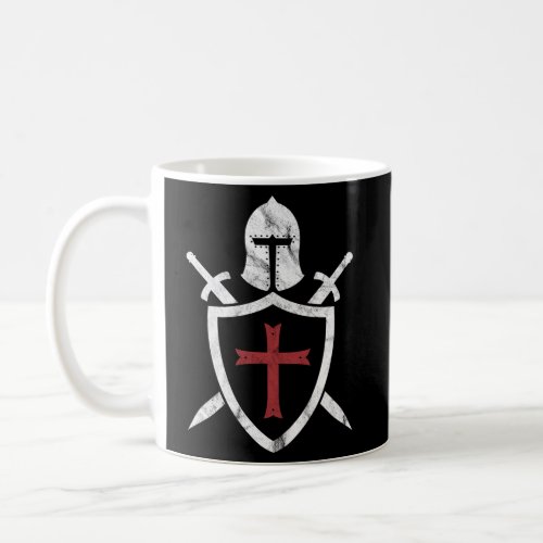 Knights Templar Helmet Cross And Sword Medieval Cr Coffee Mug