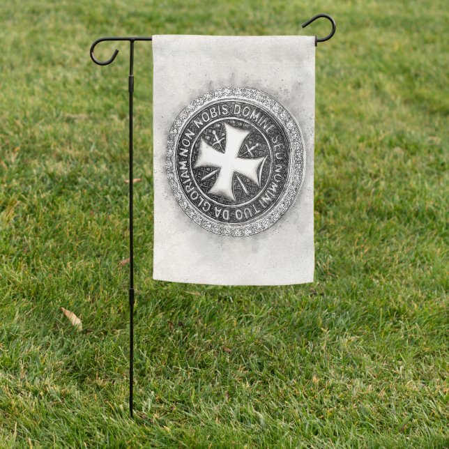Knights Templar Medieval Cross Seal Custom Design Garden Flag (In SItu)