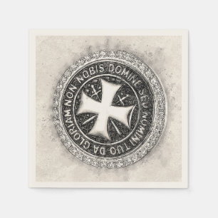 Knights Templar Medieval Cross Seal Custom Design Napkins