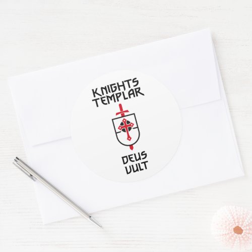 Knights Templar MOTTO Medieval History Badge Art Classic Round Sticker