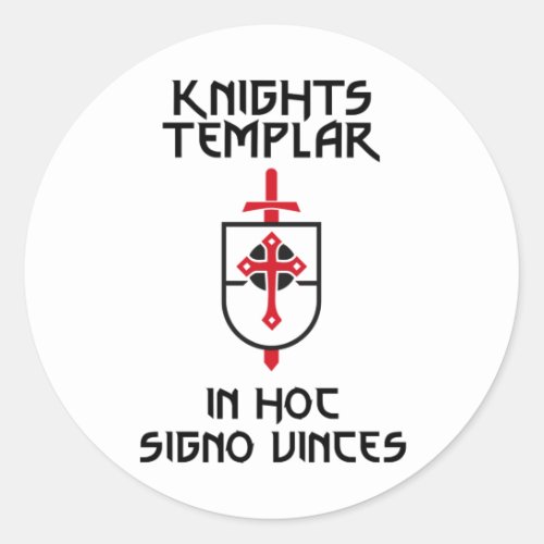 Knights Templar MOTTO Medieval History Insignia Classic Round Sticker