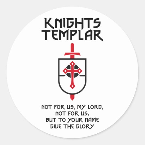 Knights Templar MOTTO Medieval History Insignia Classic Round Sticker