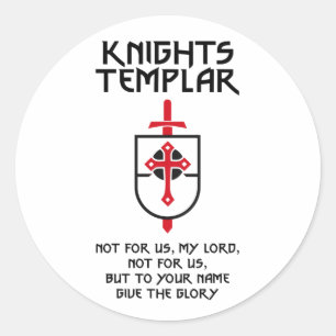 Knights Templar MOTTO Medieval History Insignia Classic Round Sticker