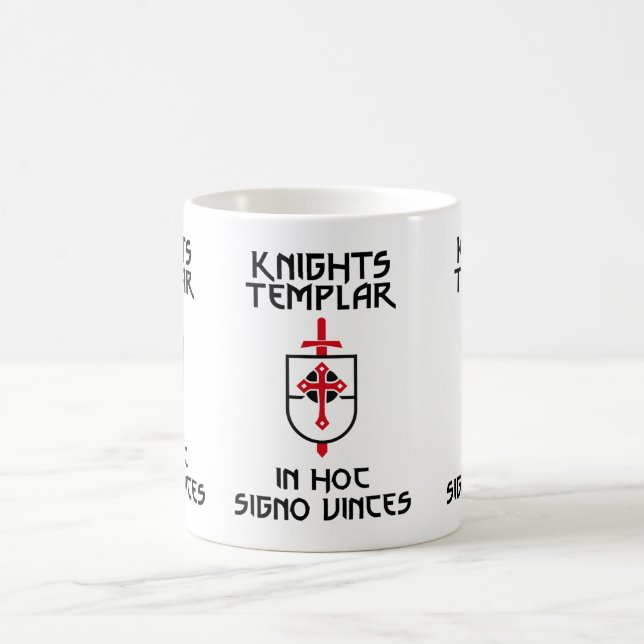 Knights Templar MOTTO Medieval History Insignia Coffee Mug (Center)