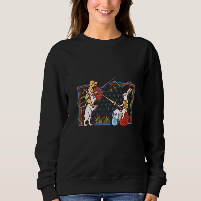 Knights Templar Rabbits - Medieval Renaissance Fai Sweatshirt (Front)