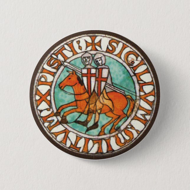 Knights Templar Seal Pinback Button (Front)
