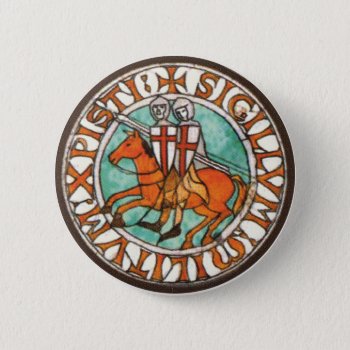 Knights Templar Seal Pinback Button by GrooveMaster at Zazzle