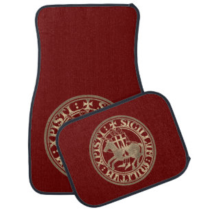 Knights Templar Seal Two Knights Horse Medallion Car Floor Mat