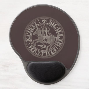 Knights Templar Seal Two Knights Horse Medallion Gel Mouse Pad