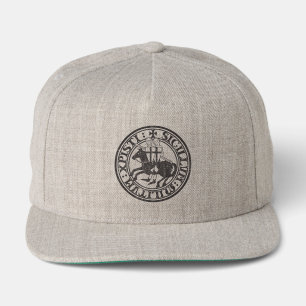 Knights Templar Seal Two Knights Horse Medallion Snap Back Hat