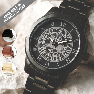 Knights Templar Seal Two Knights Horse Medallion Watch