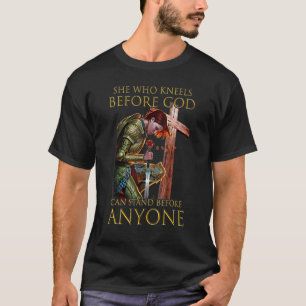 Knights Templar She Who Kneels Before God Crusader T-Shirt