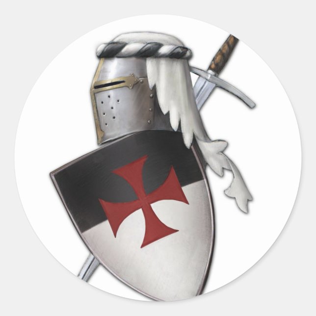 Knights Templar shield Classic Round Sticker (Front)