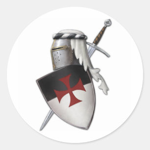 Knights Templar shield Classic Round Sticker