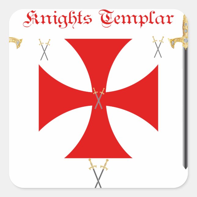 Knights Templar Square Sticker (Front)