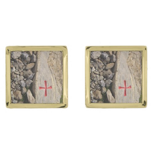 Knights Templar Switzerland Gold Cufflinks