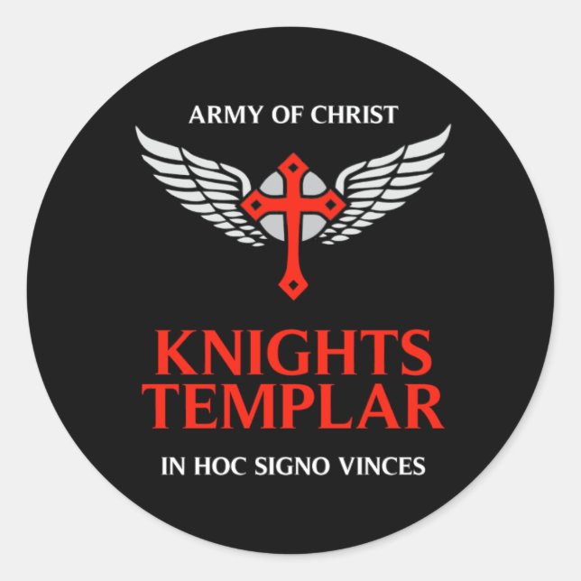 Knights Templar Unique Cross Medieval Insignia Art Classic Round Sticker (Front)