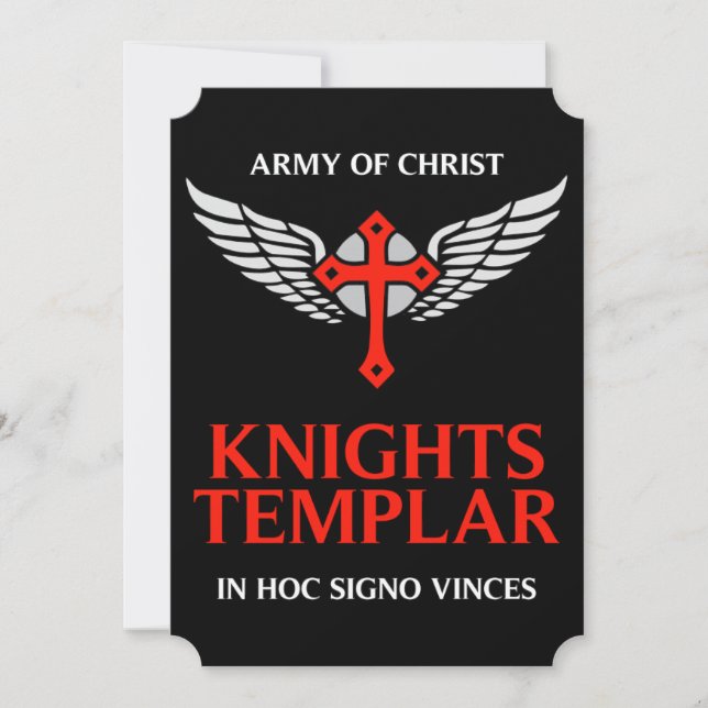 Knights Templar Unique Cross Medieval Insignia Art Holiday Card (Front)