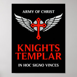 Knights Templar Unique Cross Medieval Insignia Art Poster