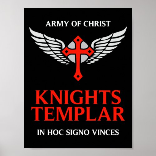 Knights Templar Unique Cross Medieval Insignia Art Poster